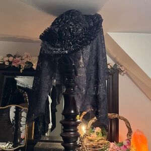 Eva Lady Gothic Veil Hat Black